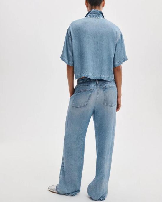  랙앤본 데님 팬츠 Rag & Bone Miramar Slink Wide Leg Pull On Pants Murray - RAG & BONE