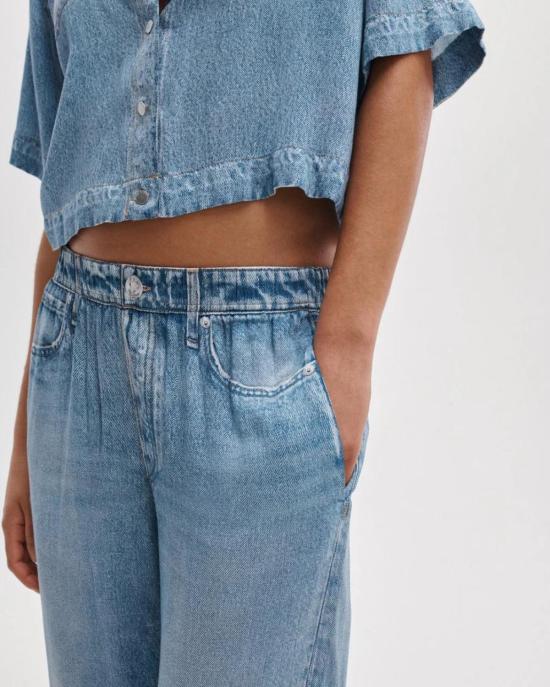  랙앤본 데님 팬츠 Rag & Bone Miramar Slink Wide Leg Pull On Pants Murray - RAG & BONE