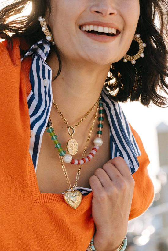  누데이 목걸이/팬던트 정오의 빛나는 하트 펜던트 목걸이 골드 - NOONDAY