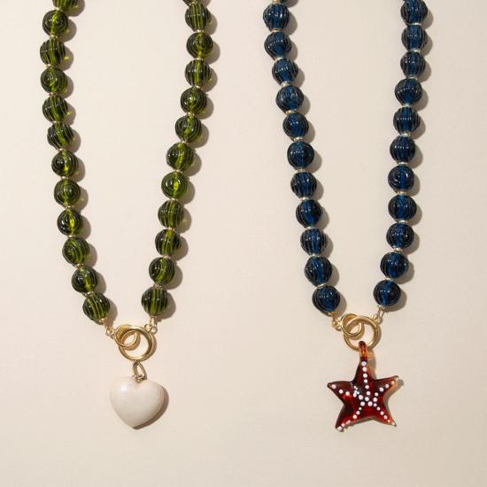  누데이 목걸이/팬던트 정오의 맑은 유리 목걸이 세이지 - NOONDAY