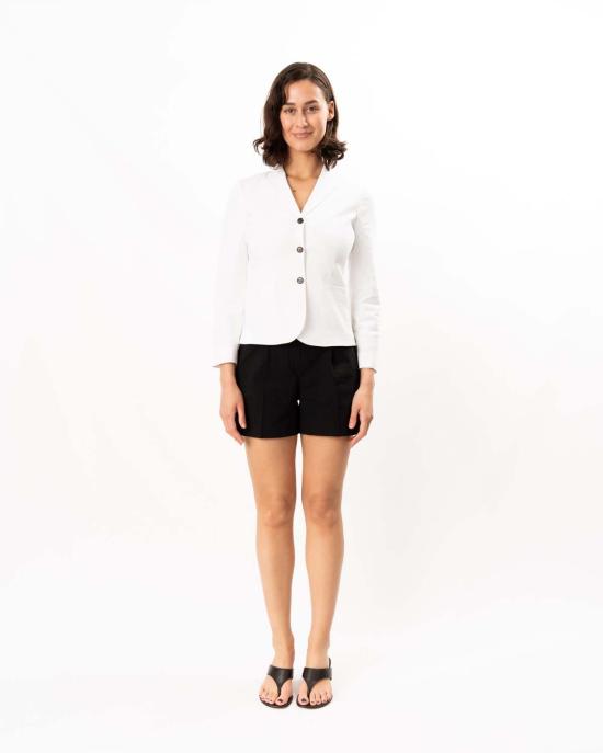  띠어리 자켓 Theory Shrunken Button Jacket White - THEORY