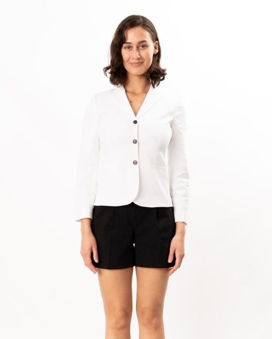  띠어리 자켓 Theory Shrunken Button Jacket White