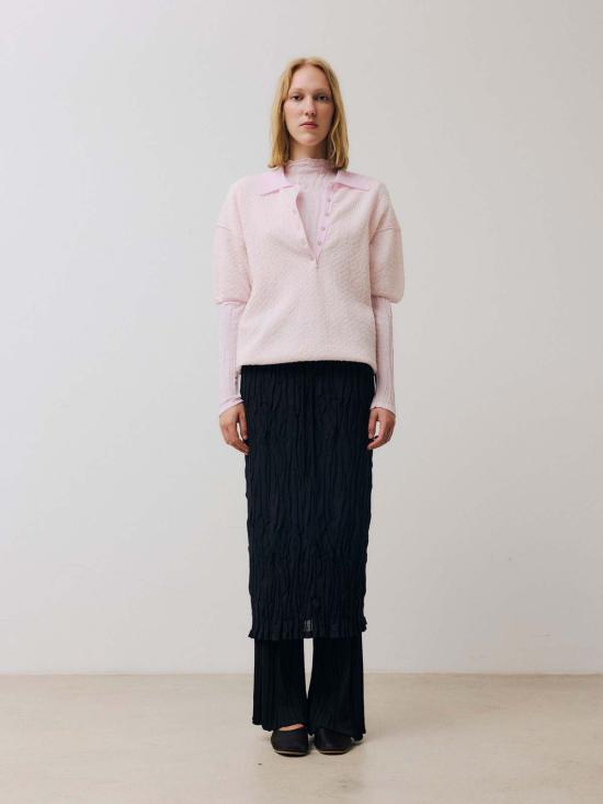  러스 스웨터 맨텔 폴로  연분홍색 - RUS