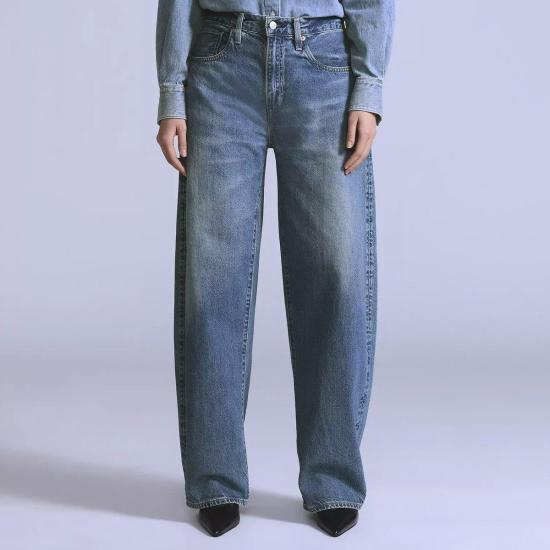  리바이스 데님 팬츠 블루 탭 드롭 배럴 히니 진