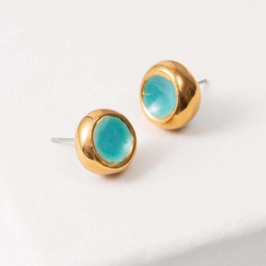  누데이 이어링 눈데이 조각 도자기 스터드 귀걸이 - NOONDAY