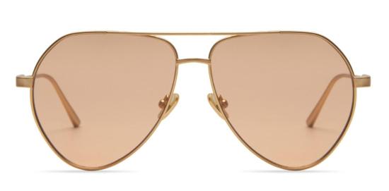  엘리사 존슨 안경 샘 인 골드 메탈 앰버 렌즈 선글라스