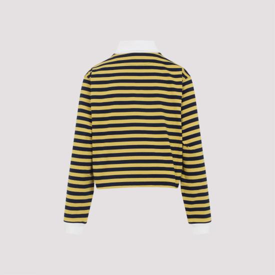 26SS 미우미우 폴로 티셔츠 MJL075SOOO 17OU F03QG BLU GIALLO BIANCO - MIU MIU