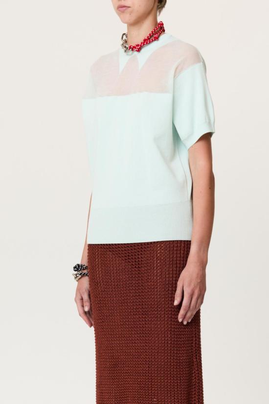  플랜씨 스웨터 플랜 C 인타르시아 크루넥  파우더 블루 - PLAN C