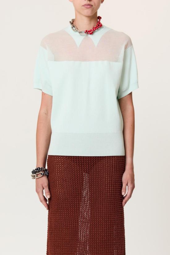  플랜씨 스웨터 플랜 C 인타르시아 크루넥  파우더 블루 - PLAN C