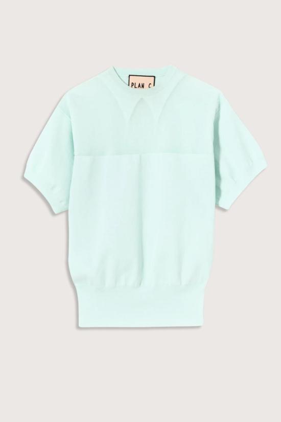  플랜씨 스웨터 플랜 C 인타르시아 크루넥  파우더 블루