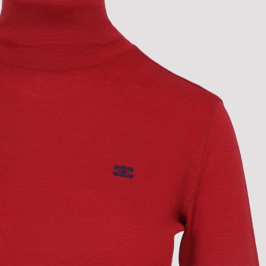 26SS 셀린느 울 저지 터틀넥 RX0C40U39 GDI4 ROUGE CERISE NAVY - CELINE