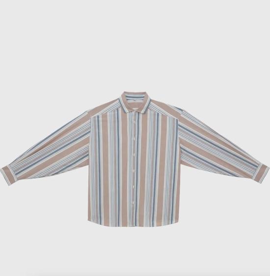  베이스레인지 셔츠 클로드 셔츠 브릭 스트라이프 - BASERANGE