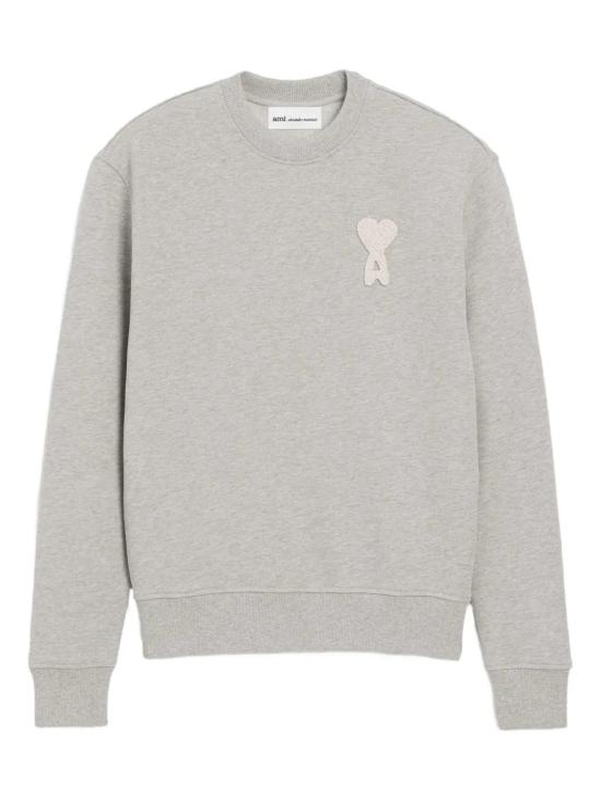 26SS 아미 빅 하트 로고 코튼 니트 스웨트셔츠 USW787 730A161 Gray