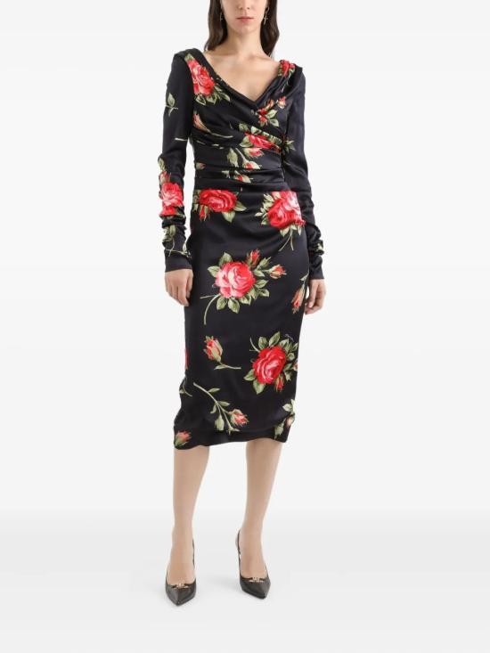 26SS 돌체앤가바나 미디 원피스 F60DHT FSICDHN5ZN Black - DOLCE & GABBANA