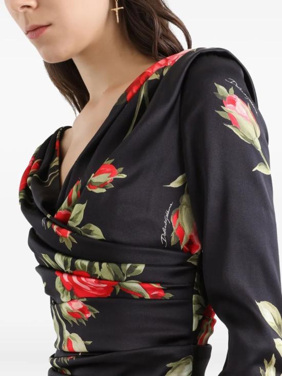 26SS 돌체앤가바나 미디 원피스 F60DHT FSICDHN5ZN Black - DOLCE & GABBANA