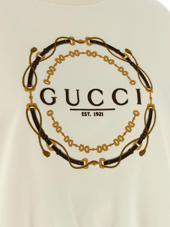 26SS 구찌 프린트 디테일 코튼 저지 스웨트셔츠 837931XJHQV9733 White - GUCCI