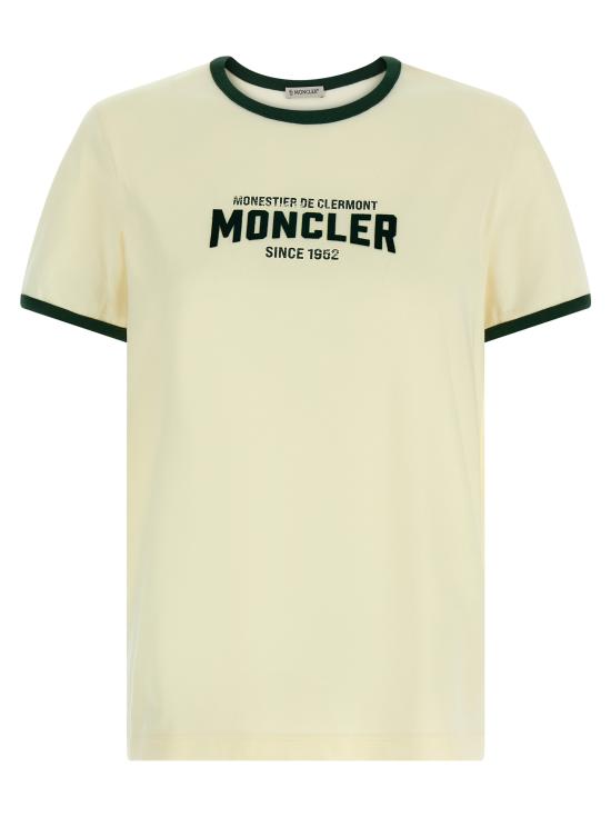 26SS 몽클레어 플록 로고 저지 티셔츠 L10938C0003189AUOP08 Beige