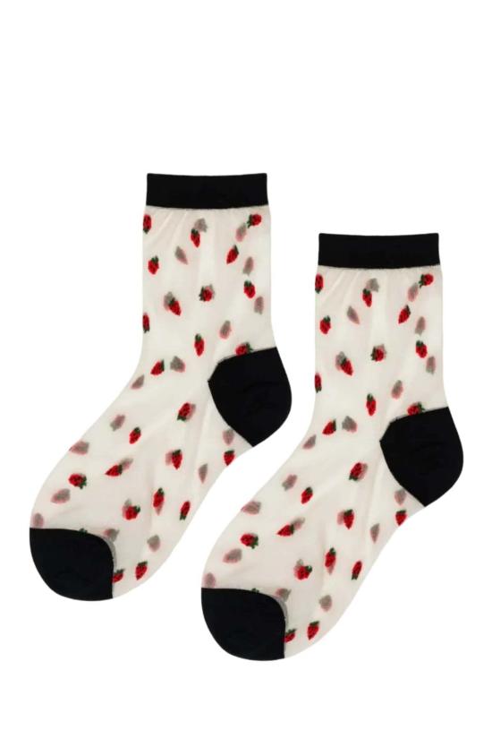  한셀 프롬 바젤 양말 베이비 스트로베리 시스루 크루삭스 누드