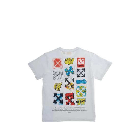 26SS [키즈] 오프화이트 티셔츠 44BAA002S26 J007 100 - OFF WHITE