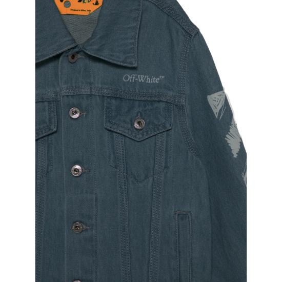 26SS [키즈] 오프화이트 데님 자켓 44BYE001S26 D001 423 BLUE WHITE - OFF WHITE