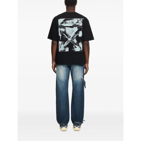 26SS 오프화이트 반팔 티셔츠 44MAA120S26 J00J 001 BLACK - OFF WHITE
