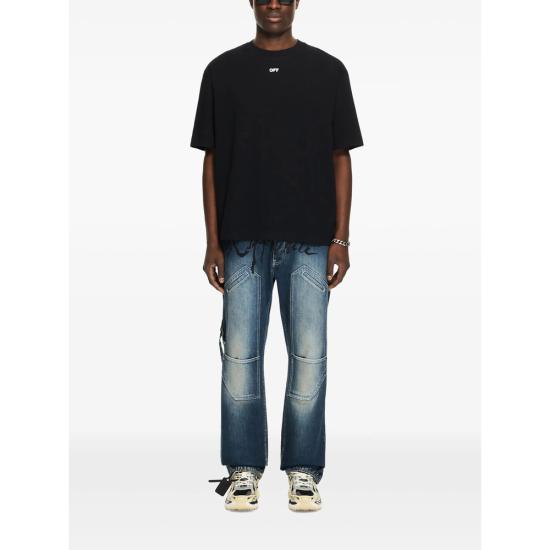 26SS 오프화이트 반팔 티셔츠 44MAA120S26 J00J 001 BLACK - OFF WHITE