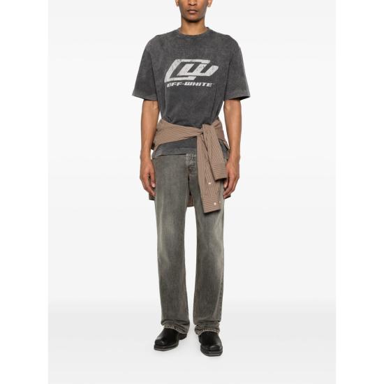 26SS 오프화이트 반팔 티셔츠 44MAA120S26 J00A 001 BLACK - OFF WHITE