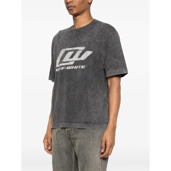 26SS 오프화이트 반팔 티셔츠 44MAA120S26 J00A 001 BLACK - OFF WHITE