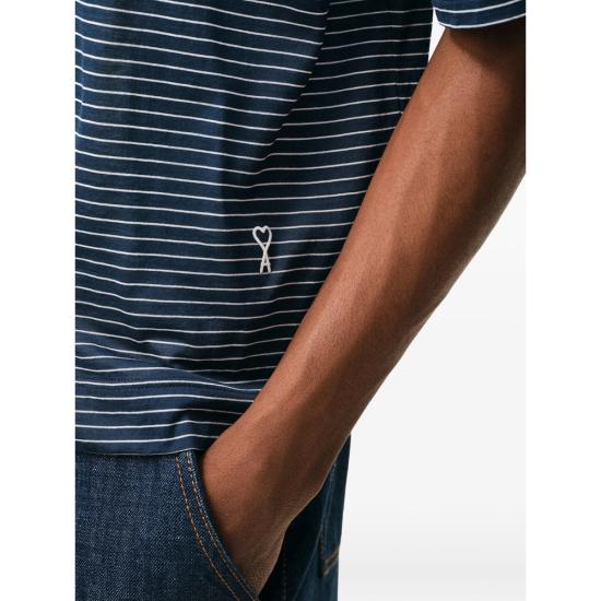 26SS 아미 폴로 티셔츠 UPL422 JE0212 A044 BLUE WHITE - AMI