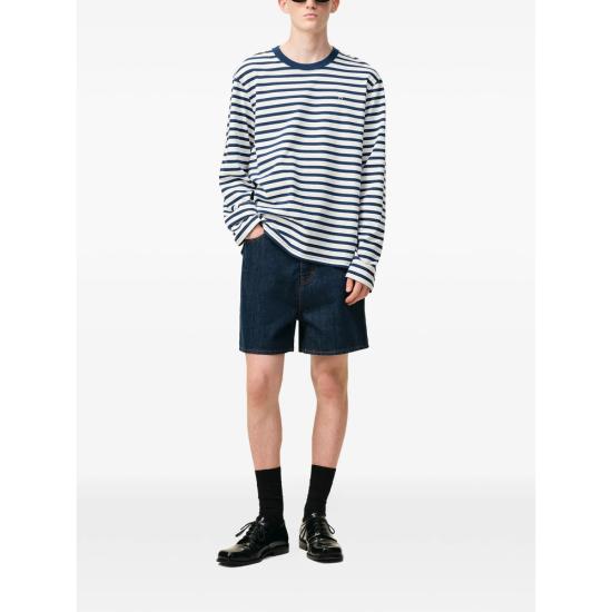 26SS 아미 탑 UTS375 JE0210 A044 WHITE BLUE - AMI