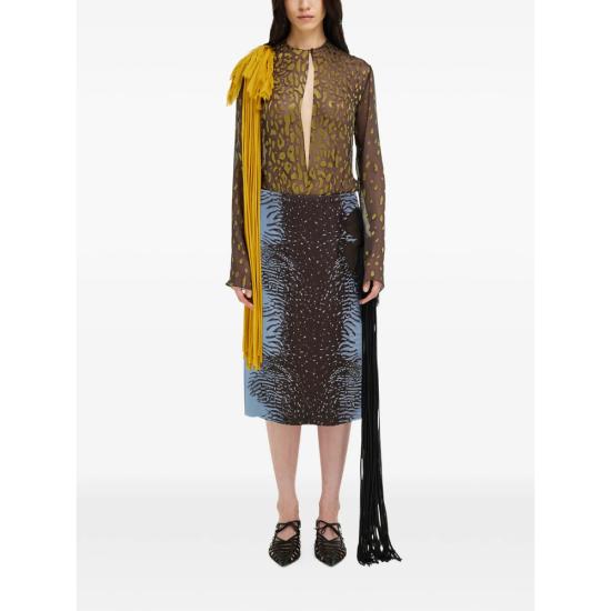 26SS 살바토레 페라가모 라운지 웨어 13I522 0794354 BEIES BROWN GREEN - SALVATORE FERRAGAMO