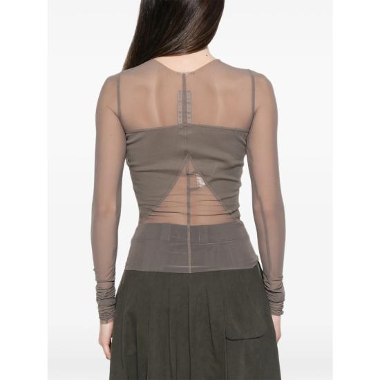 26SS 릭 오웬스 탑 RO01F6280 TUSRJA 34 BROWN - RICK OWENS