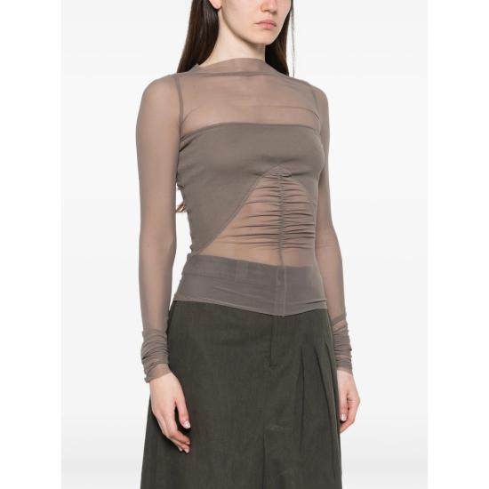 26SS 릭 오웬스 탑 RO01F6280 TUSRJA 34 BROWN - RICK OWENS