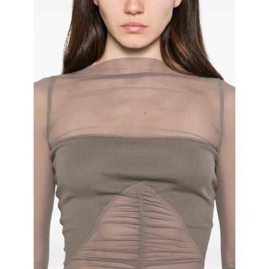 26SS 릭 오웬스 탑 RO01F6280 TUSRJA 34 BROWN - RICK OWENS