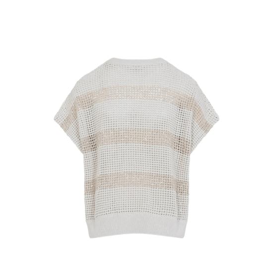 26SS 브루넬로 쿠치넬리 민소매 티셔츠 M58772820 CLH85 WHITE NEUTRALS - BRUNELLO CUCINELLI