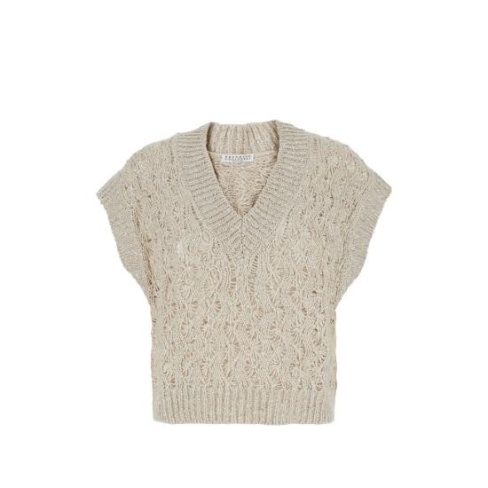 26SS 브루넬로 쿠치넬리 민소매 티셔츠 MEA371112 CLY85 NEUTRALS