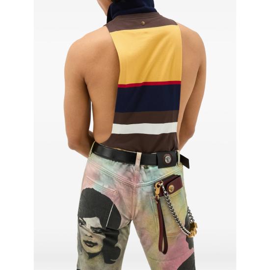 26SS 베르사체 민소매 티셔츠 1A17890 1024577 6Y520 BROWN YELLOW - VERSACE