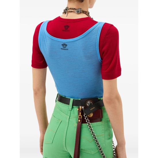 26SS 베르사체 민소매 티셔츠 1A17548 1023698 1V440 BLUE - VERSACE