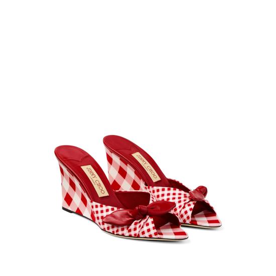 26SS 지미추 부츠 LIVI WEDGE 85 DRQ RUBY RED WHITE - JIMMY CHOO