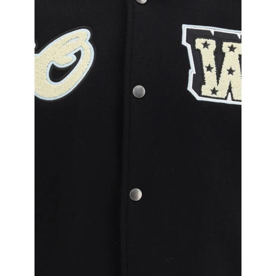 26SS 오프화이트 봄버 자켓 44XJA122S26 L002 001 BLACK WHITE - OFF WHITE