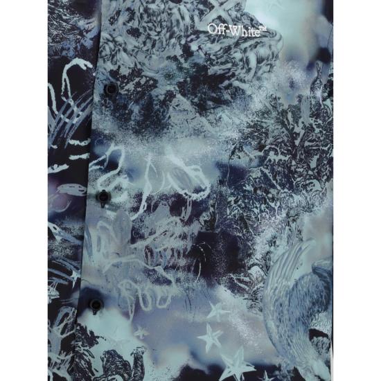 26SS 오프화이트 반팔 셔츠 44XGG01FS26 F00B 402 BLUE BLACK - OFF WHITE