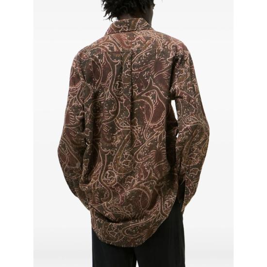 26SS 아워레가시 바스트 셔츠 오버다이드 스네이크 페이즐리 프린트 M2262VSP SNAKE BROWN - OUR LEGACY