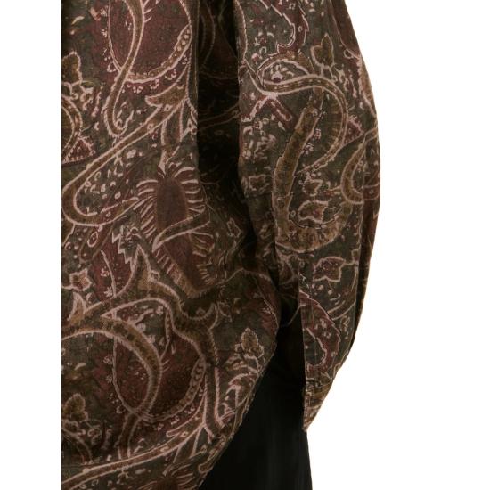26SS 아워레가시 바스트 셔츠 오버다이드 스네이크 페이즐리 프린트 M2262VSP SNAKE BROWN - OUR LEGACY