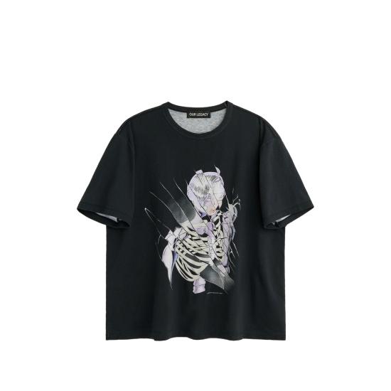 26SS 아워레가시 뉴 박스 티셔츠 사이버네틱 엔젤 프린트 M2266NC CYBER BLACK