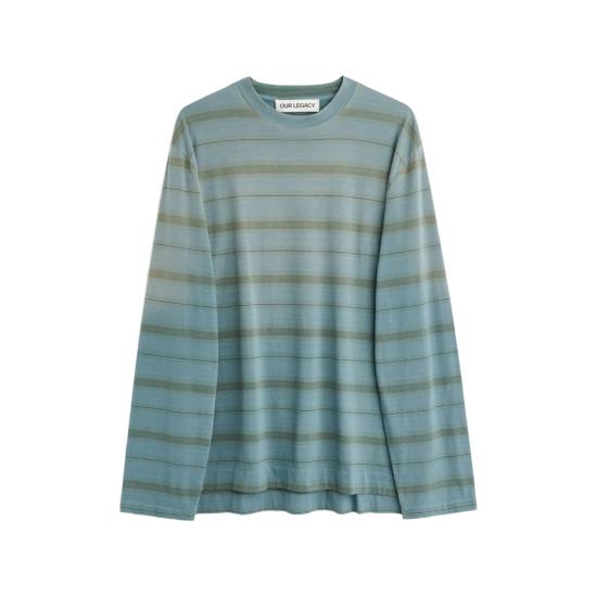 26SS 아워레가시 박스 롱슬리브 스프레이 페이드 고스트 스트라이프 M2266BS GHOST BLUE GREEN