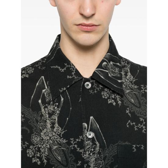 26SS 아워레가시 에브리 셔츠 숏슬리브 데스 페이즐리 프린트 M2262EDP DEATH BLACK GREY - OUR LEGACY