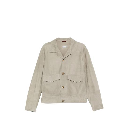 26SS 브루넬로 쿠치넬리 가죽 자켓 MPCFN2064 C8087 NEUTRALS