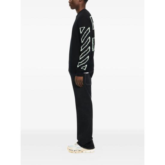 26SS 오프화이트 스웨터 44MHE087S26 K001 001 BLACK - OFF WHITE