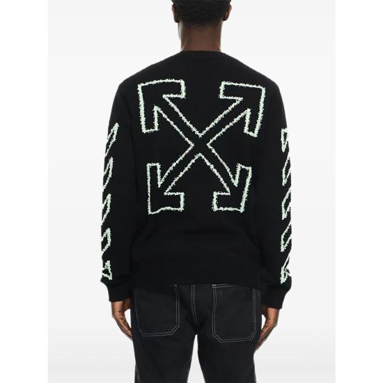 26SS 오프화이트 스웨터 44MHE087S26 K001 001 BLACK - OFF WHITE