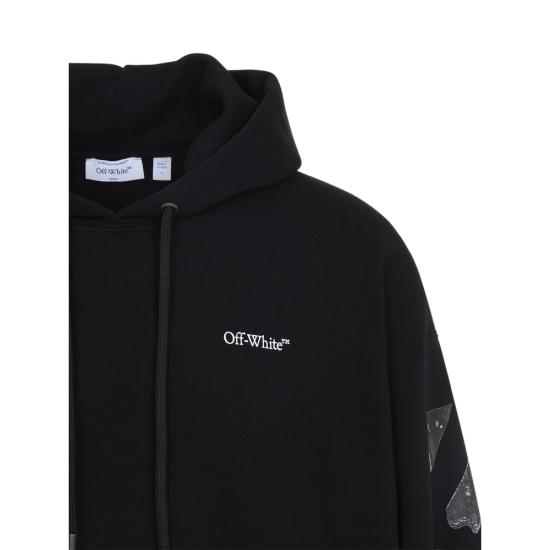 26SS 오프화이트 후드 티셔츠 44MBB085S26 F001 001 BLACK - OFF WHITE